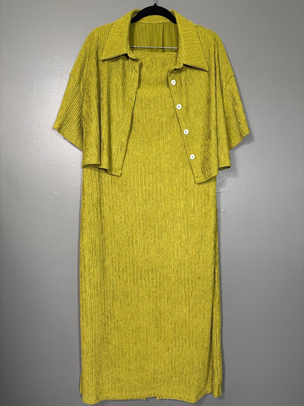 Shein Celure Green Drop Shoulder Blouse & Tube Dress - 2XL - Women''s Plus Size
